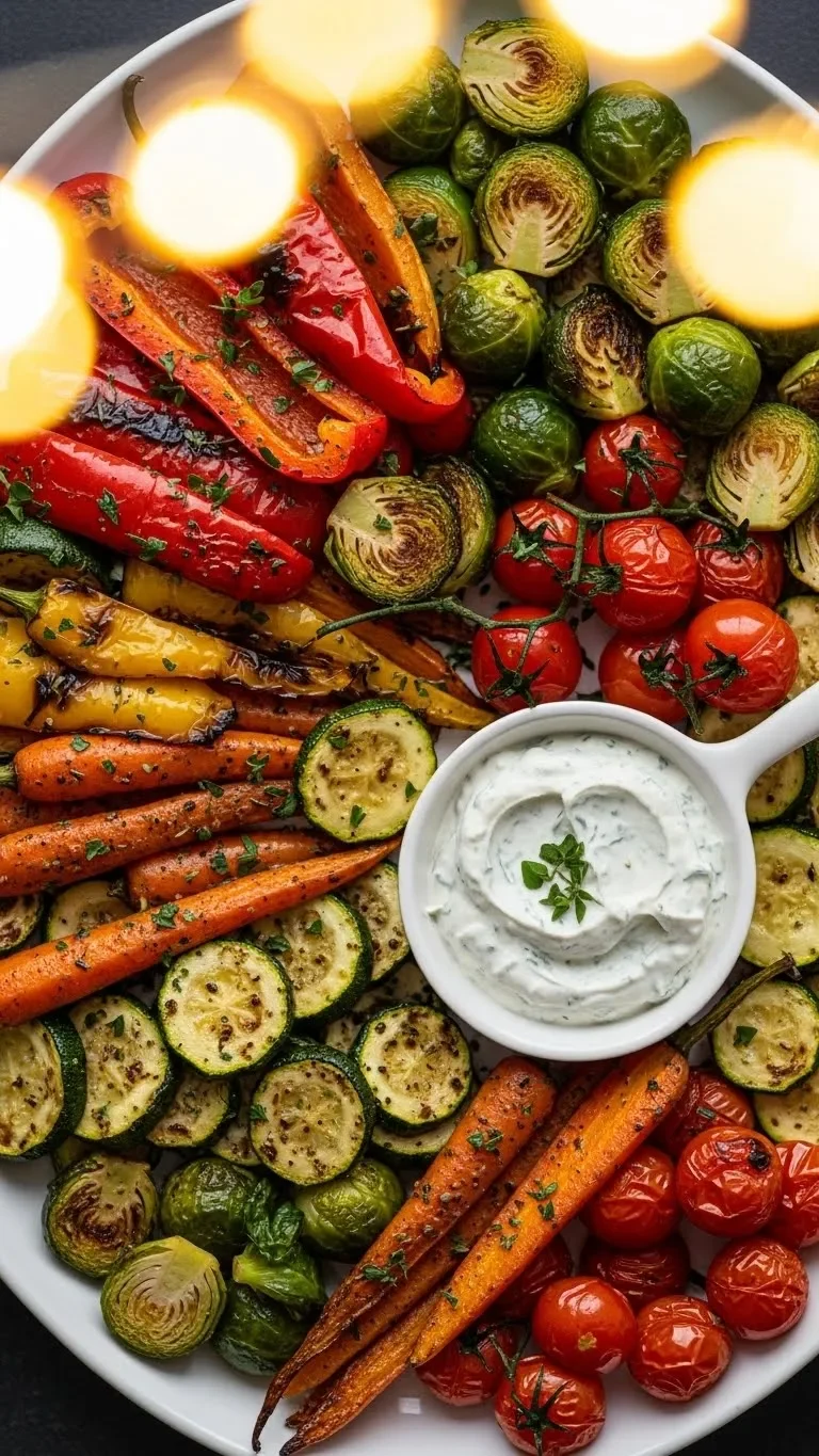 1. Roasted Vegetable Platter with Herb Dip