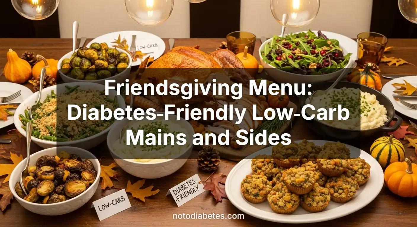 Low-Carb Friendsgiving Recipes | Diabetes-Friendly Holiday Dinner Menu for 6–8 Friendsgiving Menu Low Carb Diabetes Friendly Mains and Sides for a Crowd